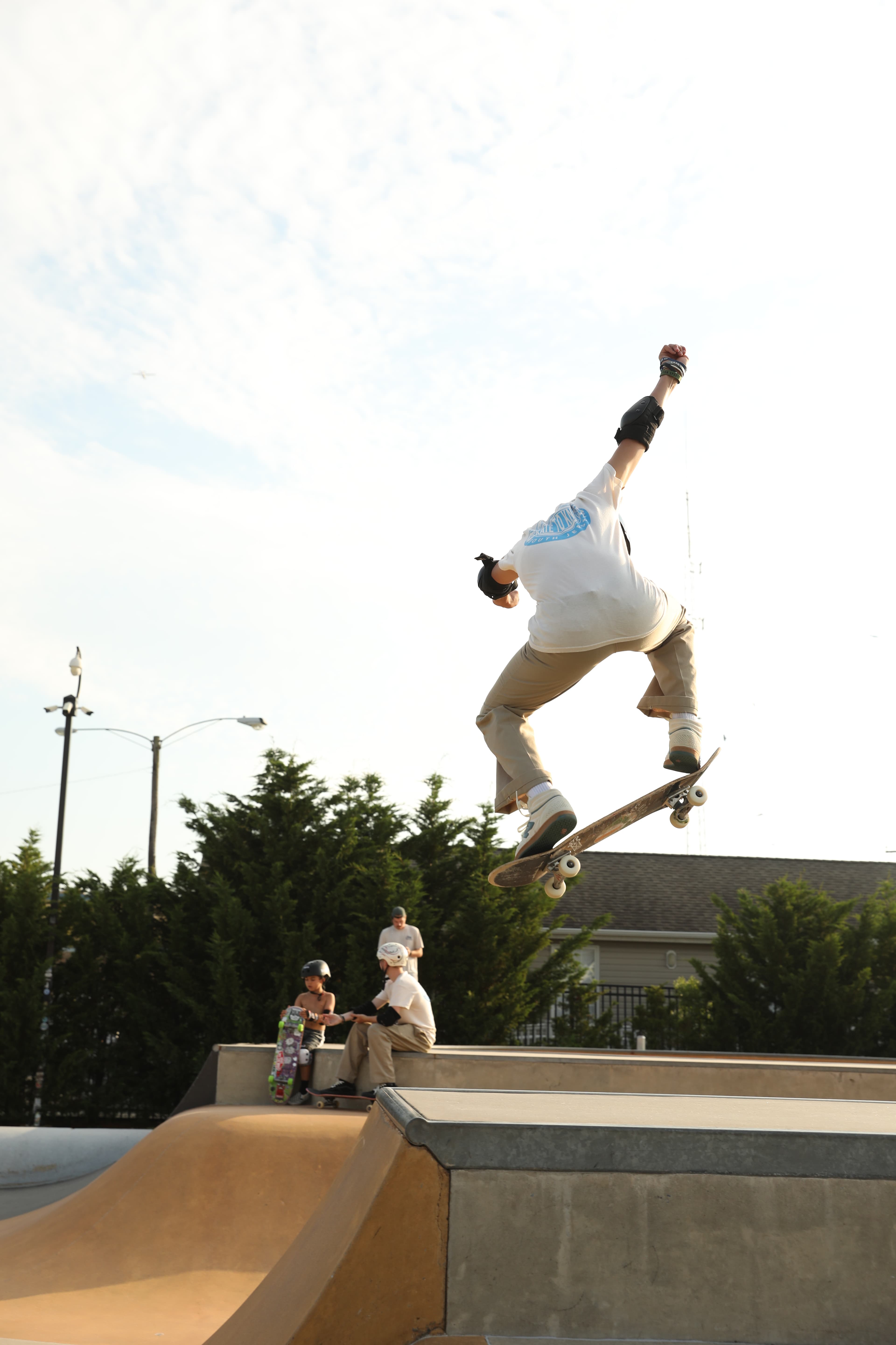camp, jump, skateboard, hill